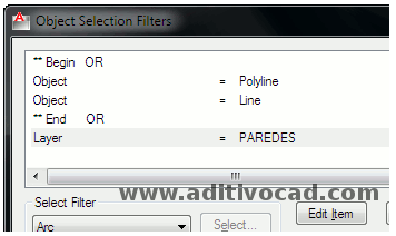 Comando Filter AutoCAD