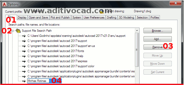 Config do AutoCAD