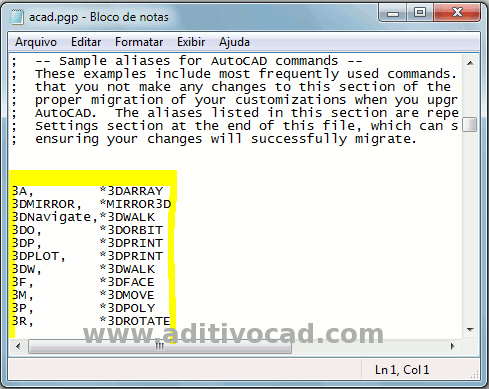 Comandos e atalhos do autocad em inglês e português