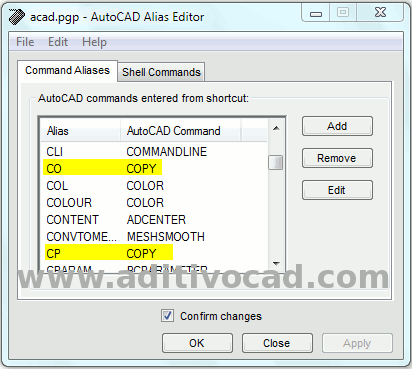 AutoCAD Alias Editor