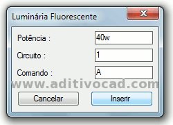 Insere Luminária