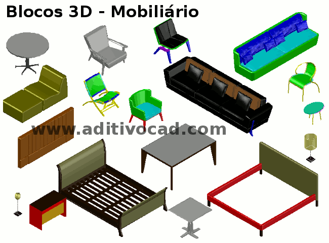 Blocos - Blocos DWG de Mobiliário