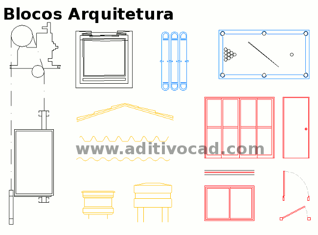 Blocos CAD/Dwg arquitetura para AutoCAD - Download