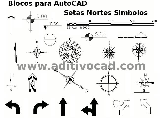 Blocos Norte Setas Cotas