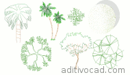 Blocos CAD/Dwg vegetações paisagismo para AutoCAD - Download