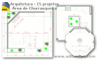 Projetos Área de Churrasqueiras e Lazer Dwg - Download