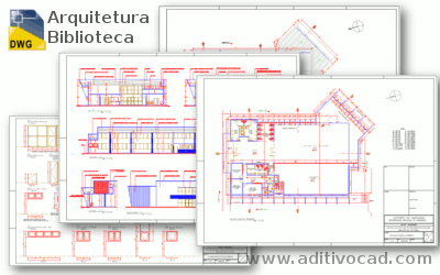 Projeto Biblioteca Arquitetura Dwg