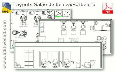 Projeto salão de beleza e barbearia Dwg - Download