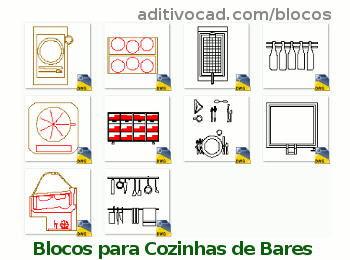 Blocos CAD/Dwg Bar Restaurante Comercio para AutoCAD - Download