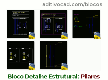 Blocos com árvores em vista., - Detalhes do Bloco DWG