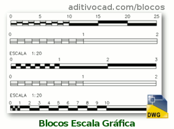 Escala Grafica Autocad 5 Baixar Bloco Representação de escala gráfica | Dwg/AutoCAD